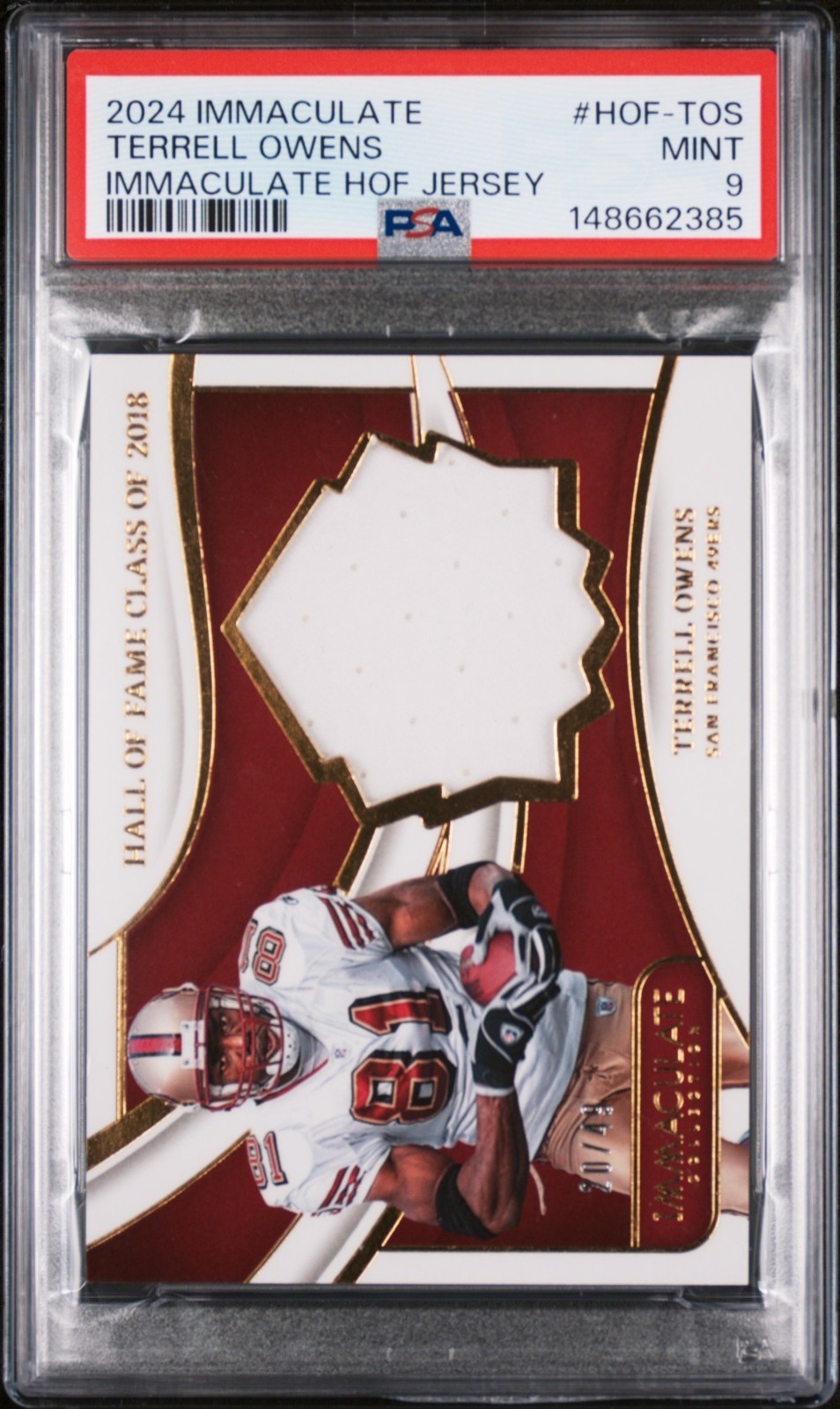 2024 Panini Immaculate Terrell Owens HOF Jersey #HOF-TOS /49 PSA 9 49ers