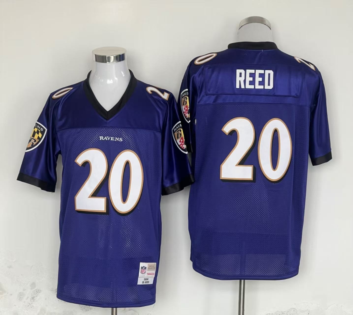 Vintage Barry Ed Reed #20 Ray Lewis #54 Throwback Sewn Stitched Jersey