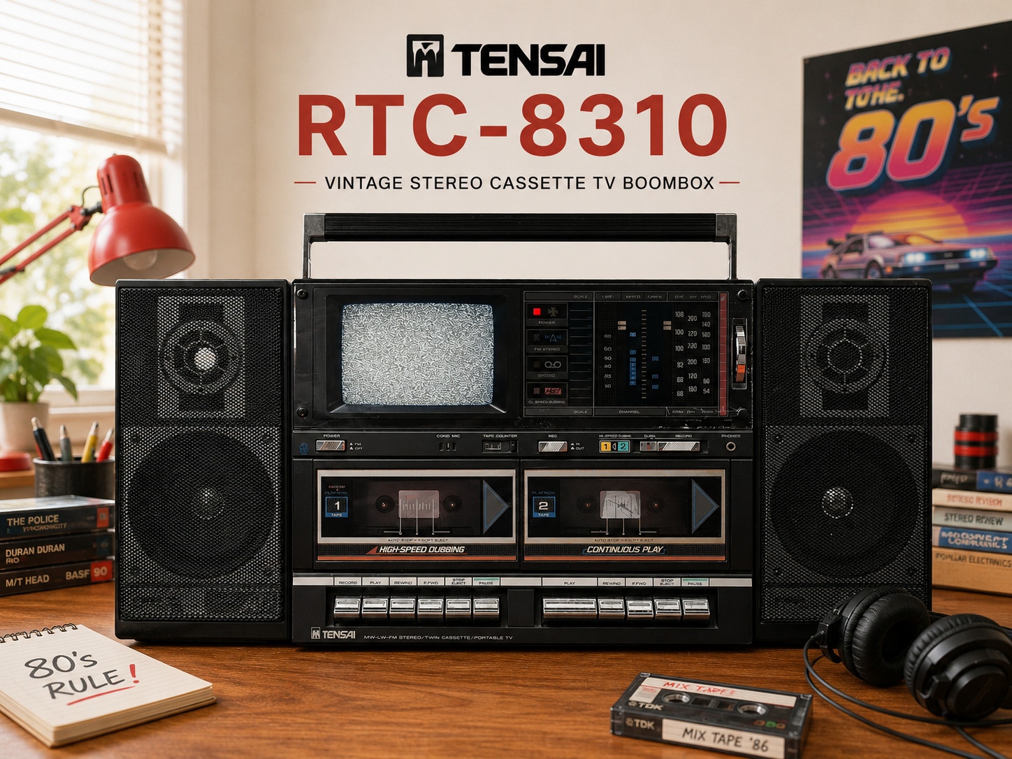 TENSAI TV BOOMBOX 🌈RaRe🌈 Vintage Stereo Cassette Tape