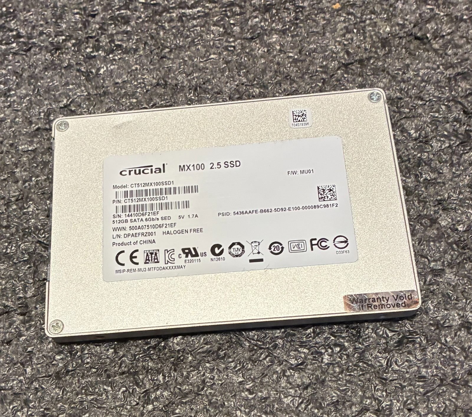 Crucial MX100 512GB 2.5-inch SATA III SSD CT512MX100SSD1 
