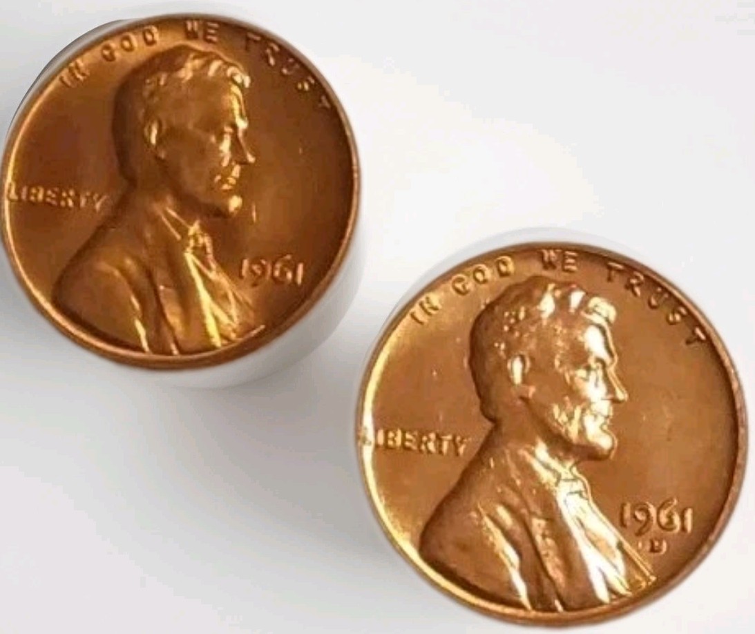 Total Two 1961 P & D Lincoln Memorial 2 Coin Red Cent Gem Unc Set Free Post Total Two 1961 P & D Lincoln Memorial 2 Coin Red Cent Gem Unc Set Free Post