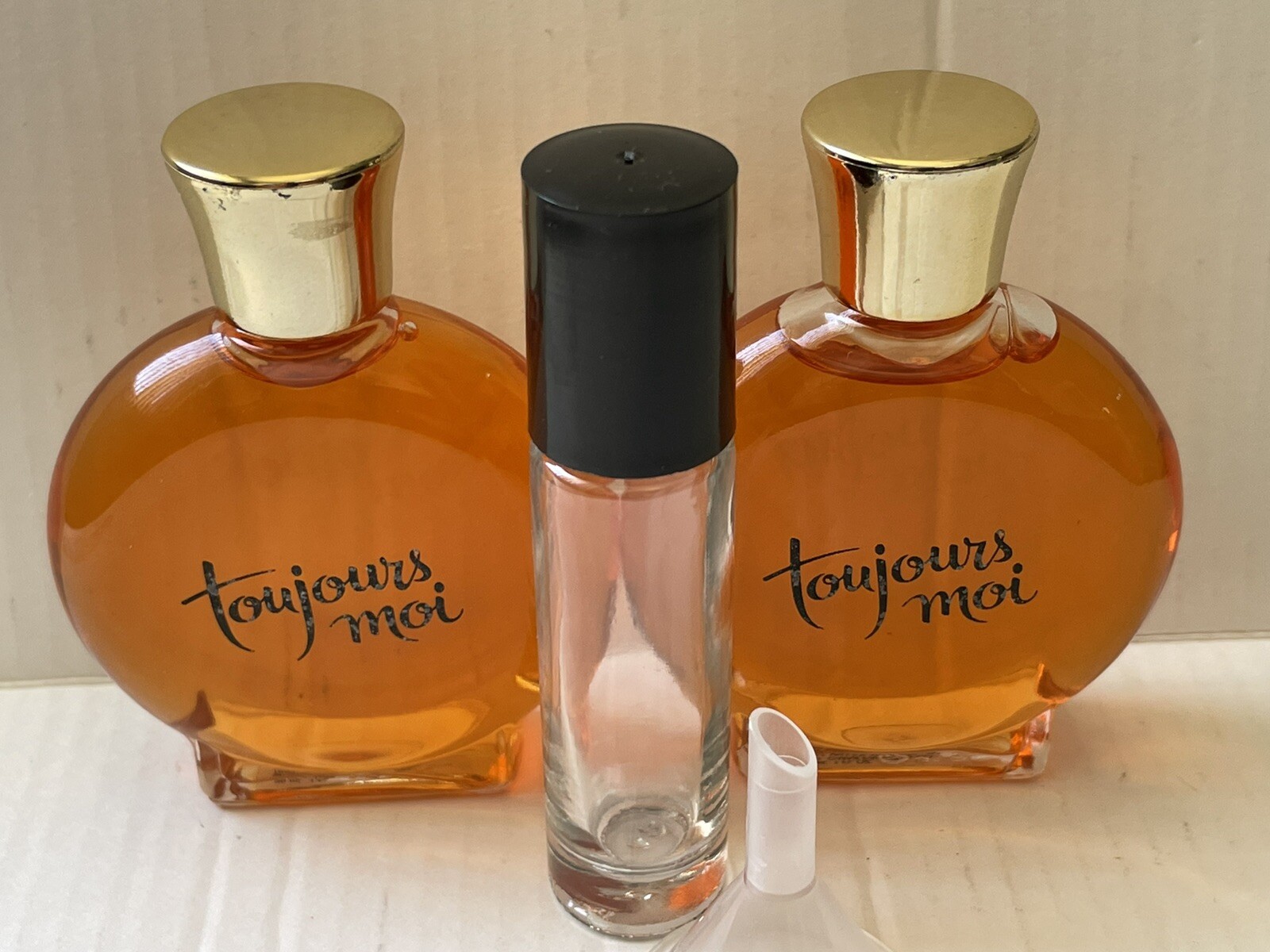  MAX FACTOR TOUJOURS MOI 2 X 1.0OZ COLOGNE SPLASH+0.5OZ GLASS ROLLON+FUNNEL _