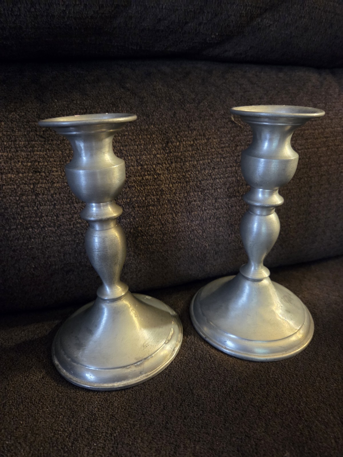 Vtg Weighted Leonard Genuine Pewter Candle Stick Holders Bolivia 6.25