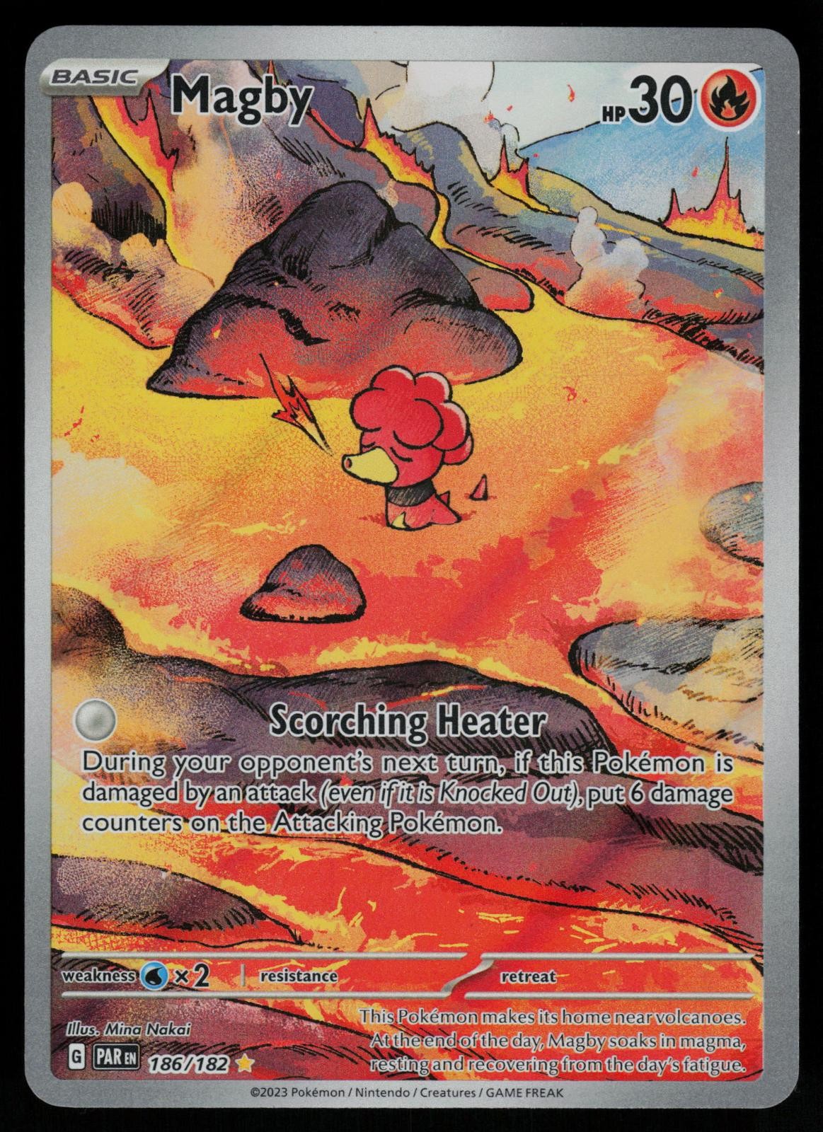 Magby 186/182 Illustration Rare - Pokemon Paradox Rift Holo NM