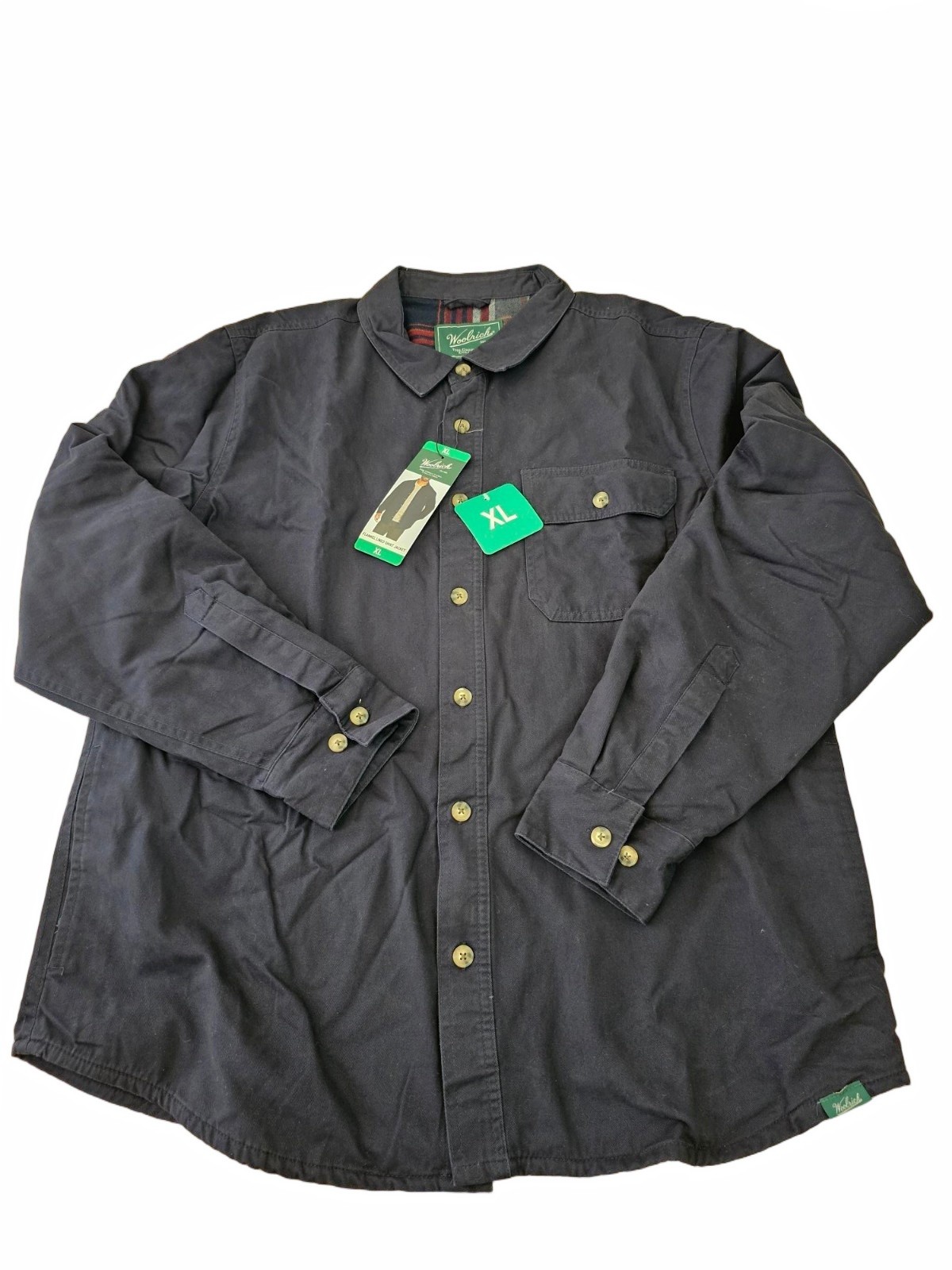 Woolrich Mens Flannel Lined Shirt Jacket - BLUE - X-LARGE Woolrich Mens Flannel Lined Shirt Jacket - BLUE - X-LARGE
