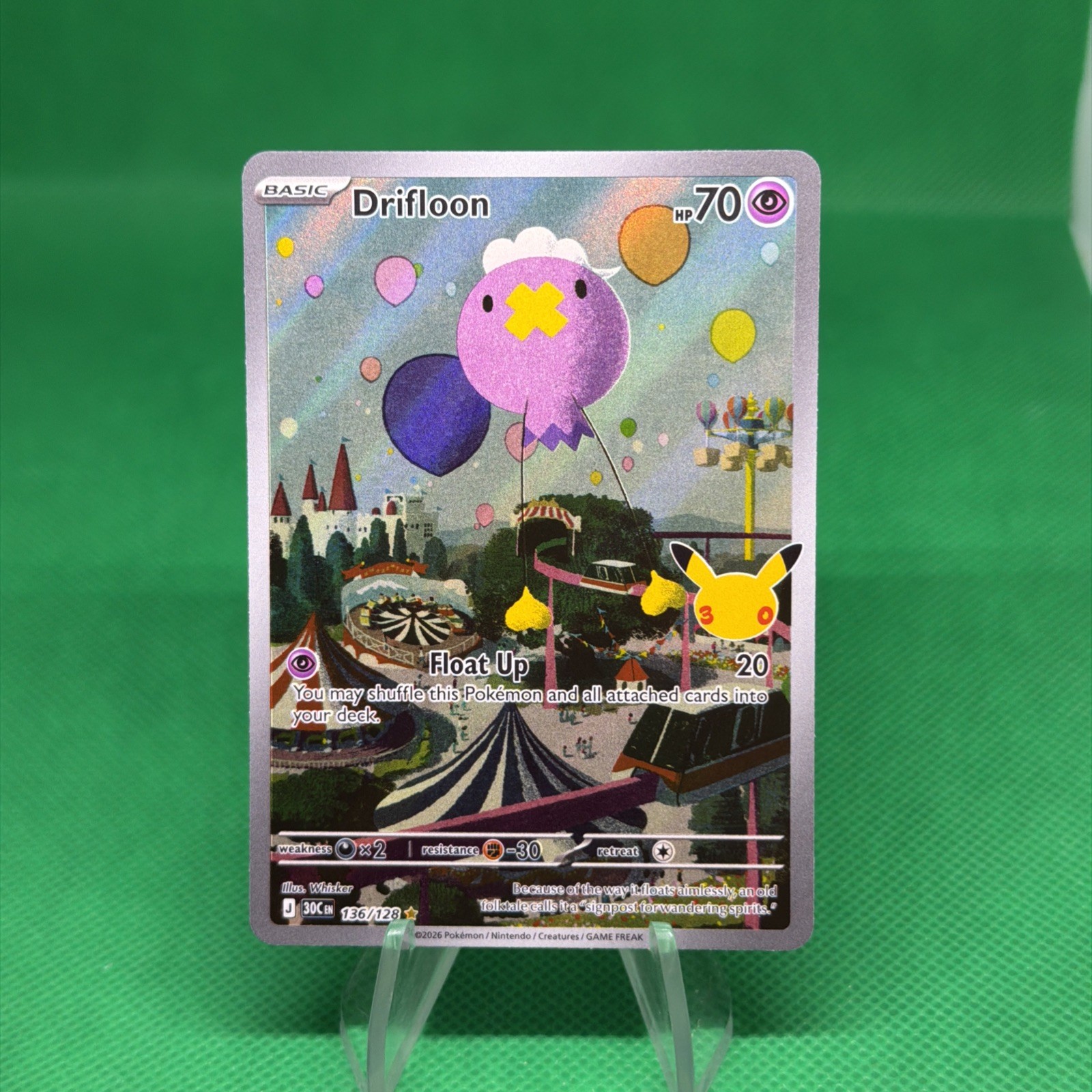 Drifloon 136/128 Pokemon 30th Celebration Illustration Rare NM