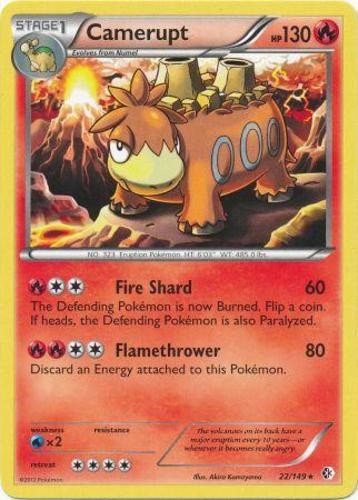 Camerupt - 22/149 - Rare (Lp) Boundaries Crossed - Fire Pokémon