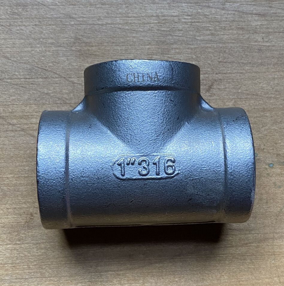 NEW - 1” x 1” x 1” Pipe Tee 316 SS Female NPT Threads Class 150 S3116T NEW - 1” x 1” x 1” Pipe Tee 316 SS Female NPT Threads Class 150 S3116T