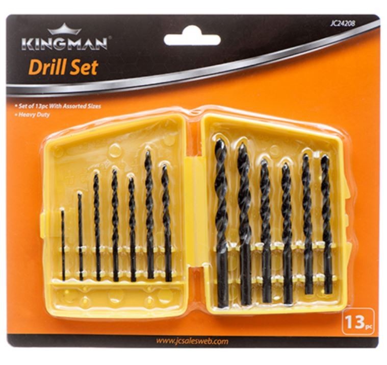 Drill Bit Set 13PCS KINGMAN TOOL DRILL W/ Case