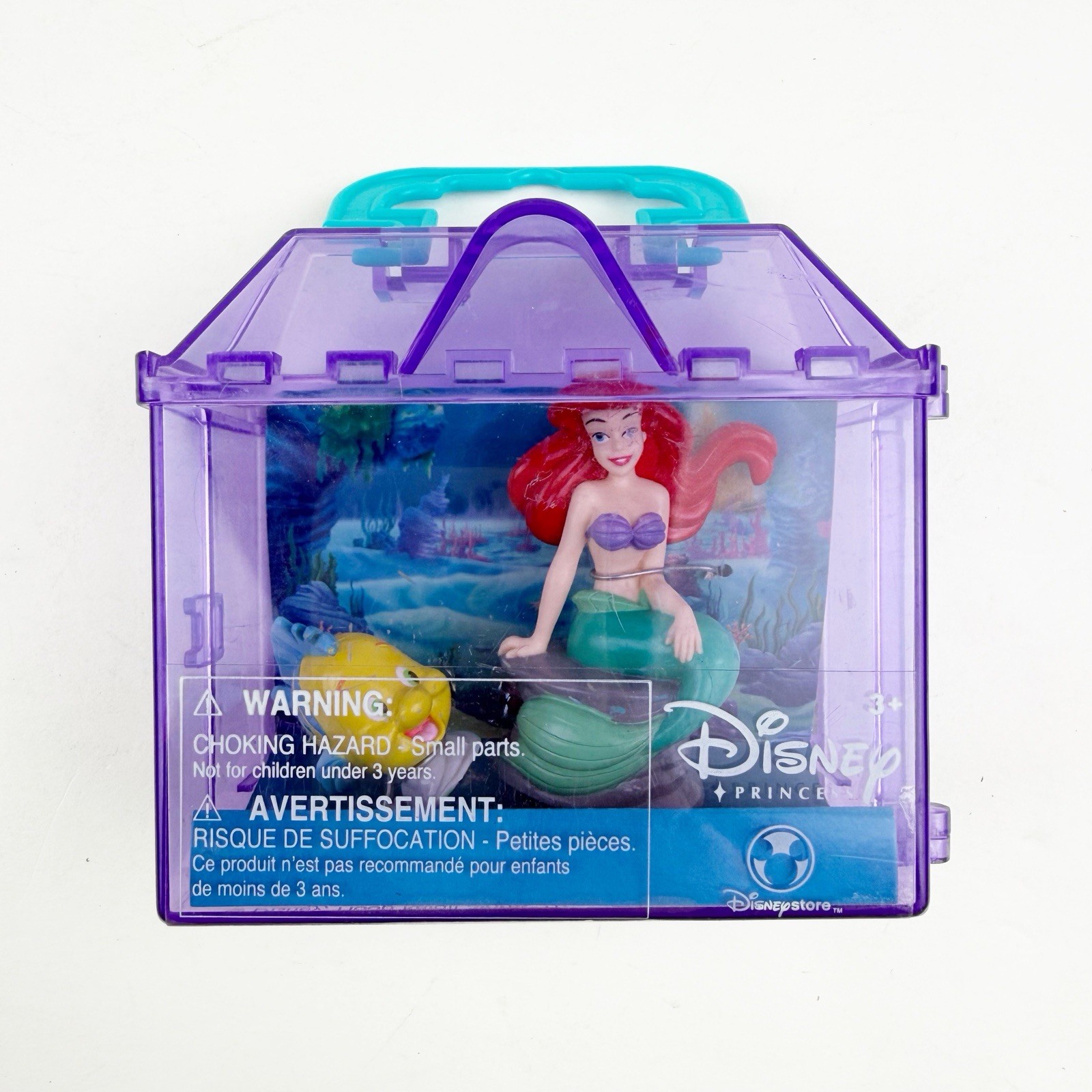 Vintage Disney Store The Little Mermaid Ariel Mini Figure Carry Case Sealed