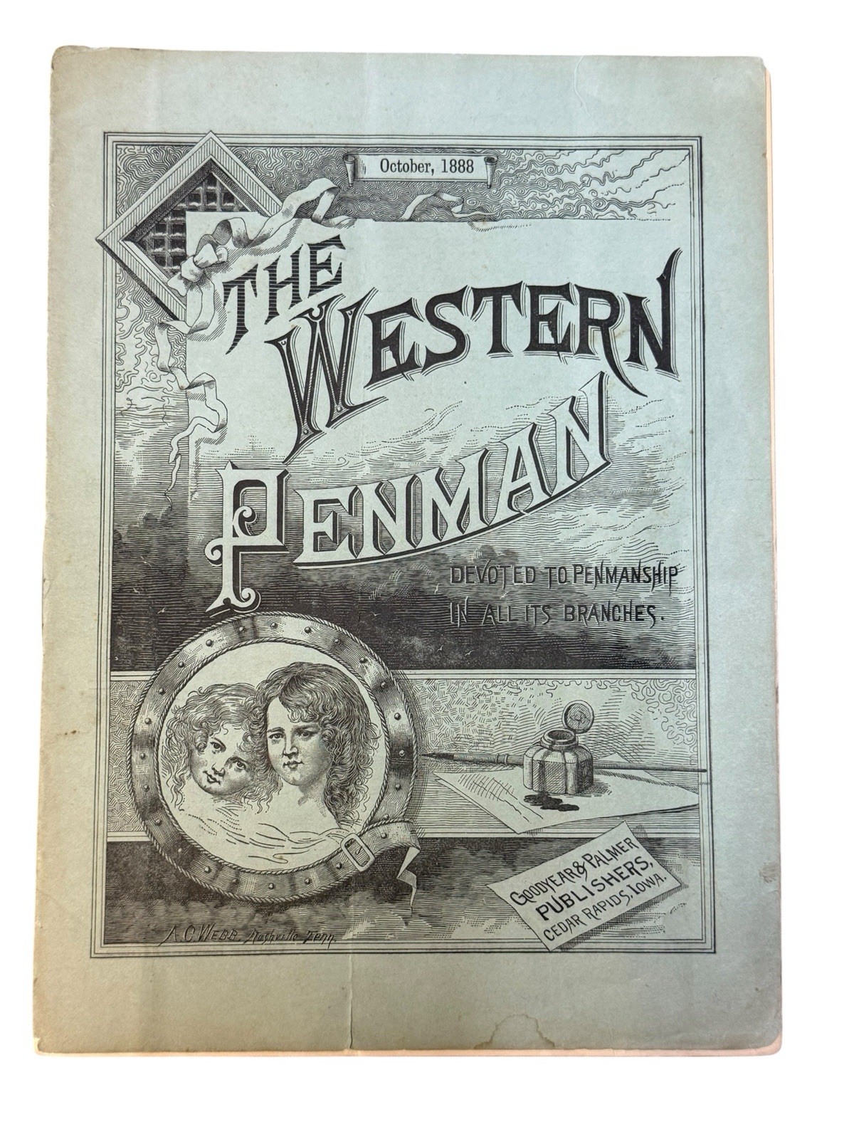Antique The Western Penman Calligraphy Magazine Complete Issue 1888 Penmanship Antique The Western Penman Calligraphy Magazine Complete Issue 1888 Penmanship