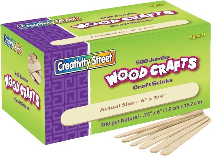 Creativity Street Wood Crafts Jumbo Craft Sticks, 6 Creativity Street Wood Crafts Jumbo Craft Sticks, 6