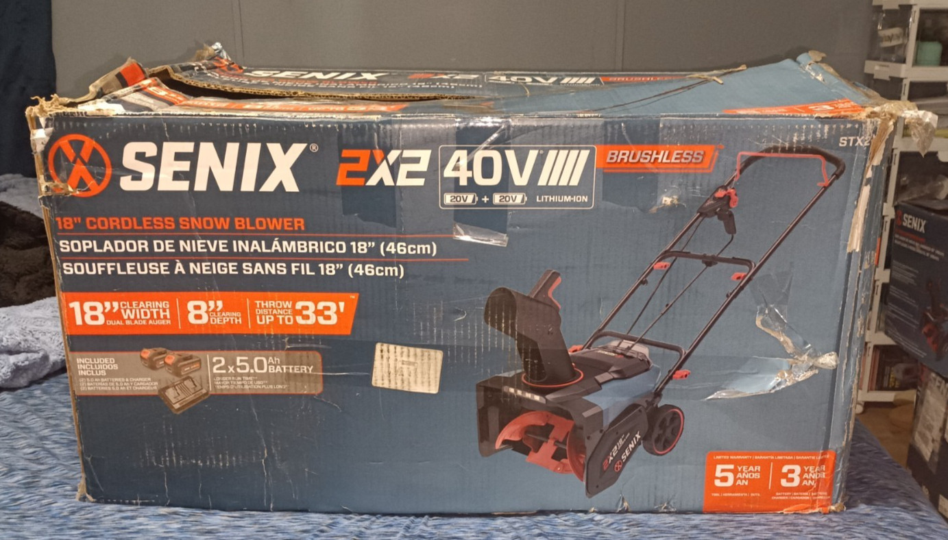 Senix 2x2 40V Cordless Snow Blower 18\
