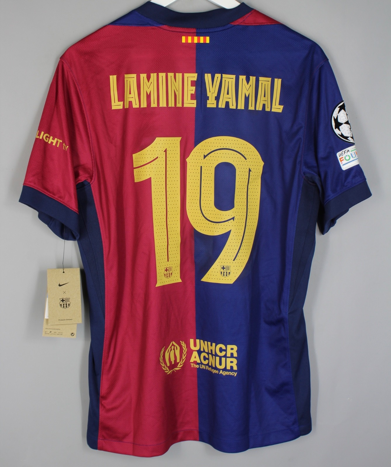 NWT BARCELONA SPAIN 2024 2025 HOME FOOTBALL SHIRT JERSEY #19 LAMINE YAMAL NIKE