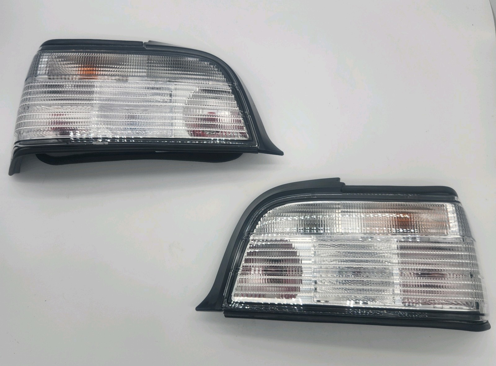 BMW E36 All Clear Tail Lights Pair For Sedan Saloon Rear Euro Crystal Lamp 92-99