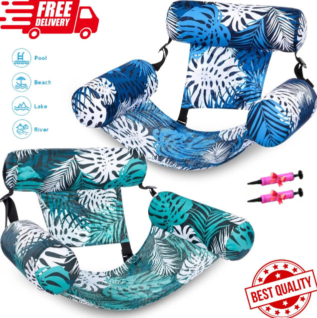 2 Packs Inflatable Pool Floats Adult,Floating Lounge Chairs,Blow up Pool Noodles