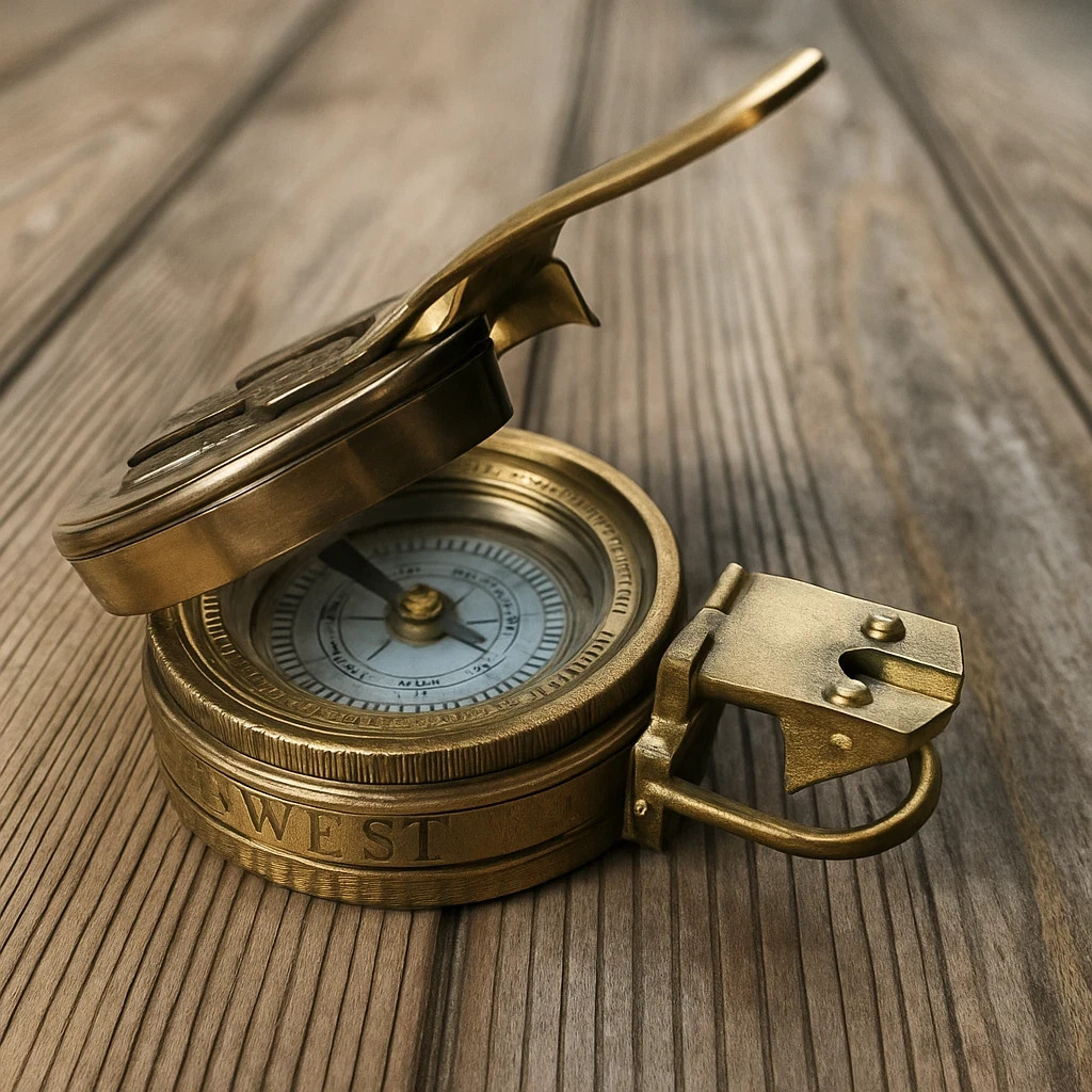 Vintage Polished Brass WWII Antique Working Military Pocket Compass Gift Vintage Polished Brass WWII Antique Working Military Pocket Compass Gift