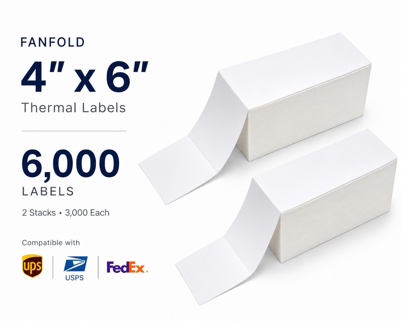 6000ct 4x6 fanfold direct thermal shipping labels