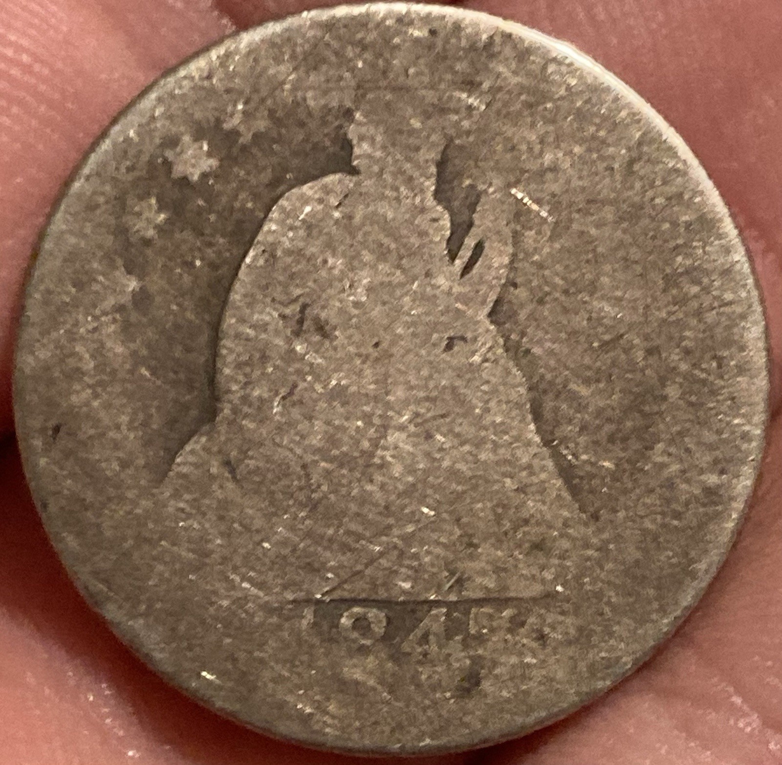 1847-O New Orleans Mint Silver Seated Liberty Quarter Poor (Weak Mintmark)