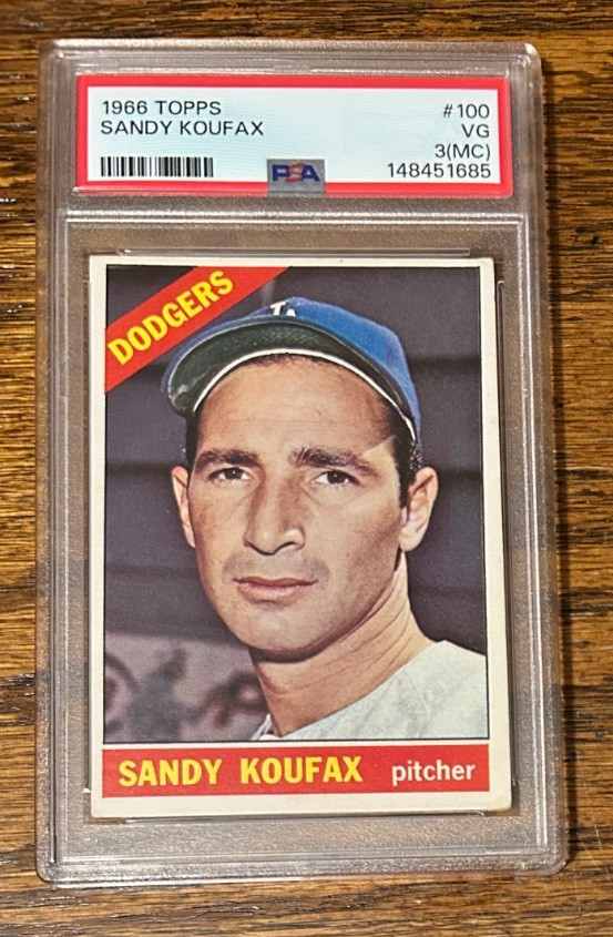 1966 Topps  SANDY KOUFAX  LA Dodgers #100 PSA 3 HOF