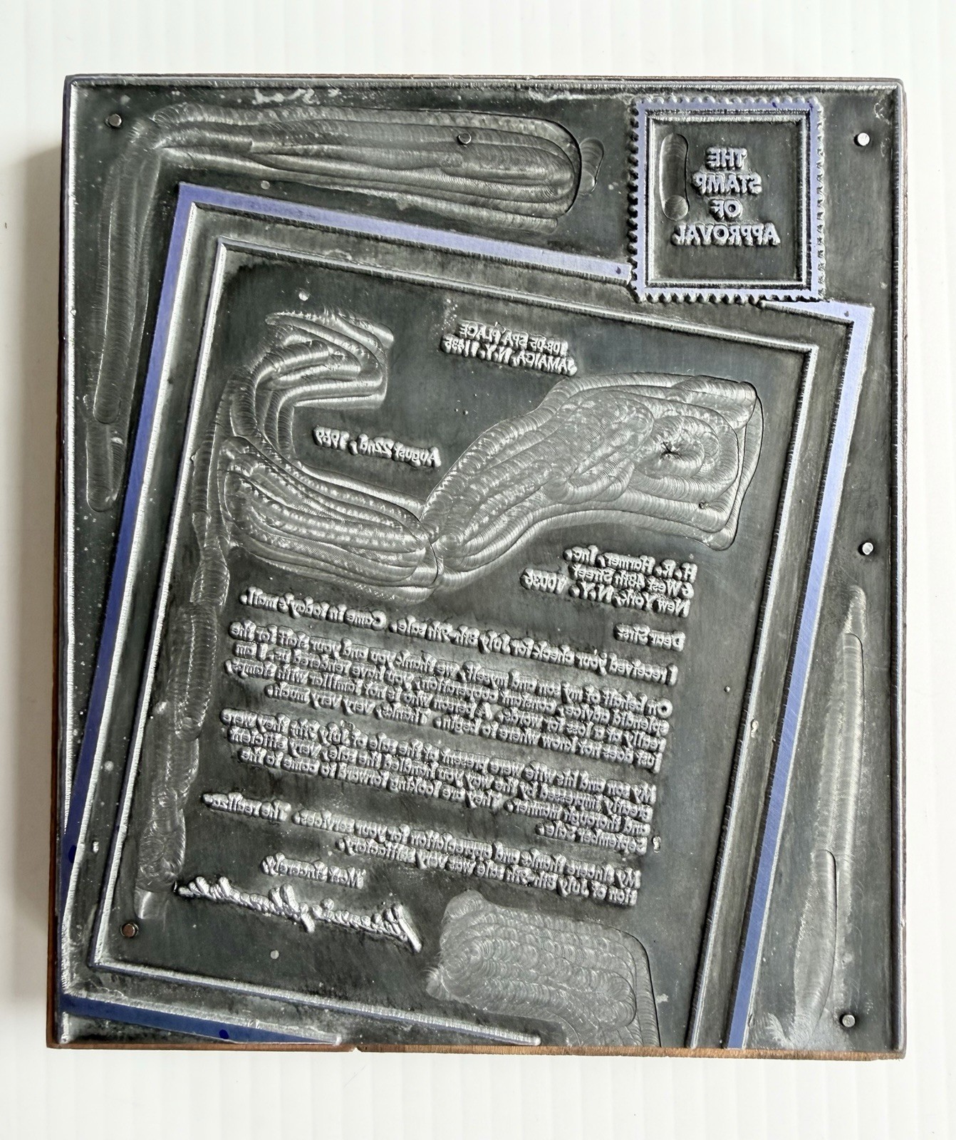 Vtg 1969 Printing Block Philatelic/Stamps Thank You Letter To HR Harmer New York Vtg 1969 Printing Block Philatelic/Stamps Thank You Letter To HR Harmer New York