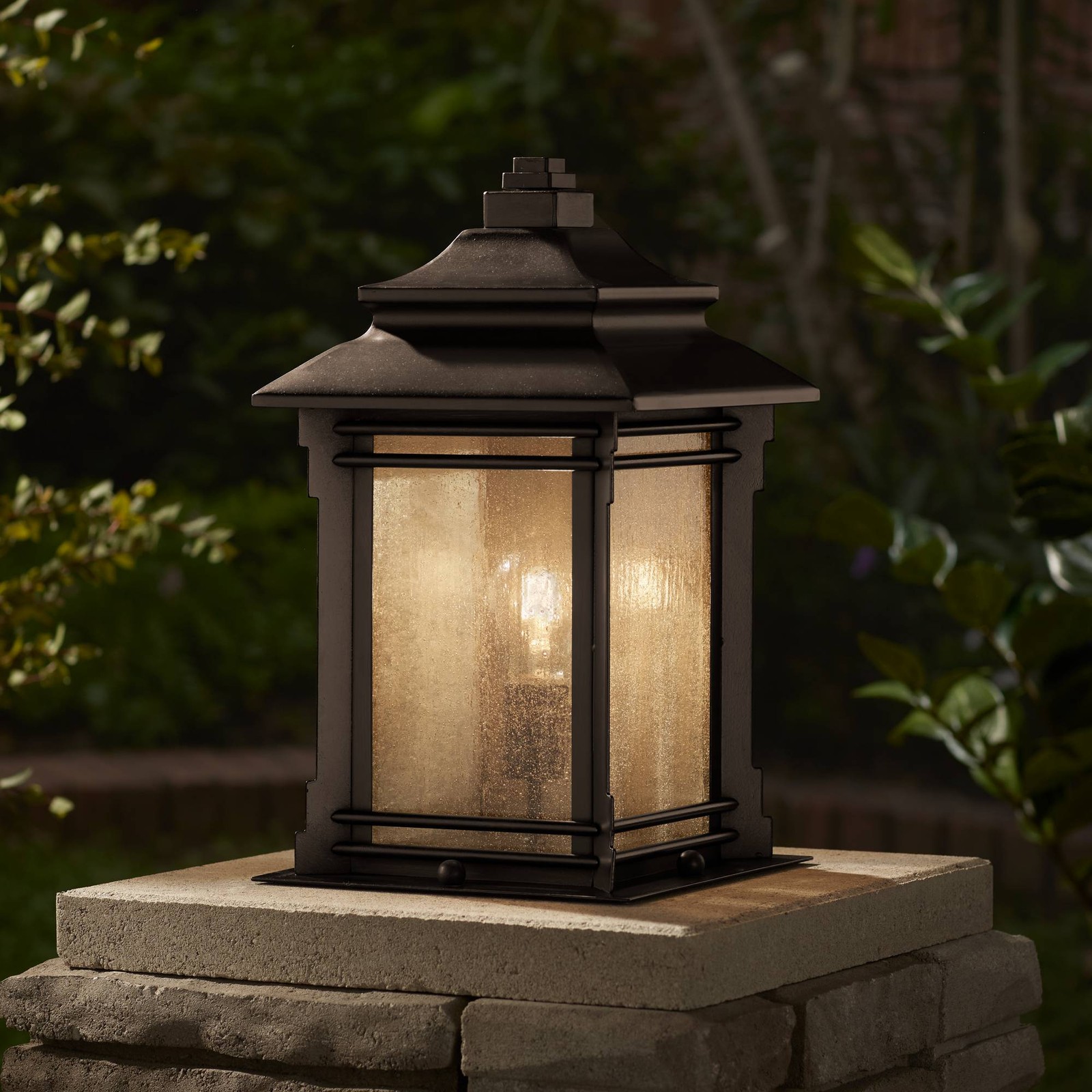 Hickory Point Rustic Outdoor Pier Mount Light Fixture Bronze 16 1/2