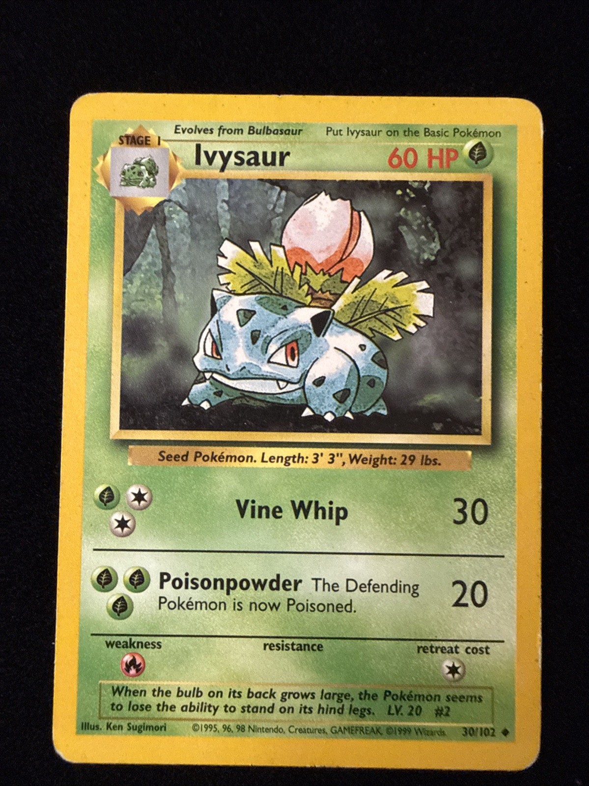Ivysaur - Base Set - 30/102 - Pokemon TCG - MP Ivysaur - Base Set - 30/102 - Pokemon TCG - MP