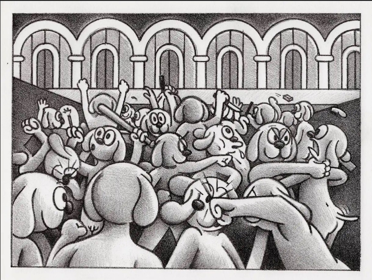 Ryan Travis Christian RIOT DOGS Lithograph Ryan Travis Christian RIOT DOGS Lithograph