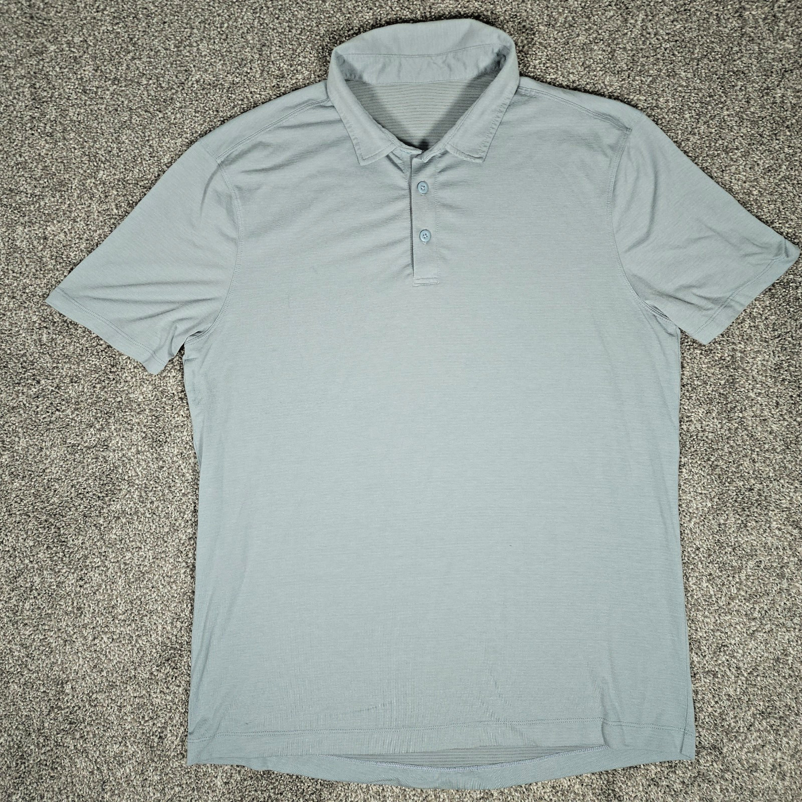 Lululemon Evolution Polo Shirt Mens Medium Slate Gray-Blue Lightweight Golf