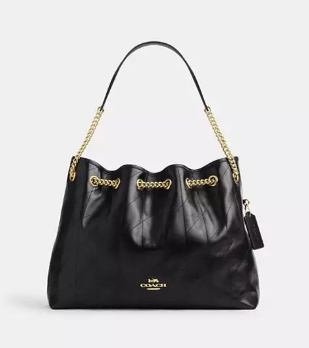 Coach Evelyn Shoulder Bag With Quilting CDR00/CCZ80/CCZ79 IMBLK 25cm x 34cm