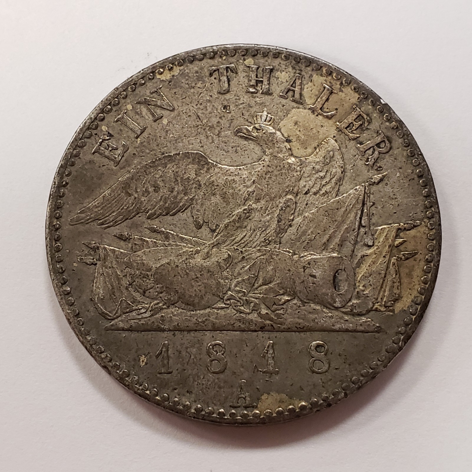 1818-A German States Prussia Ein Thaler Silver .537 ASW - KM396 - Q5562
