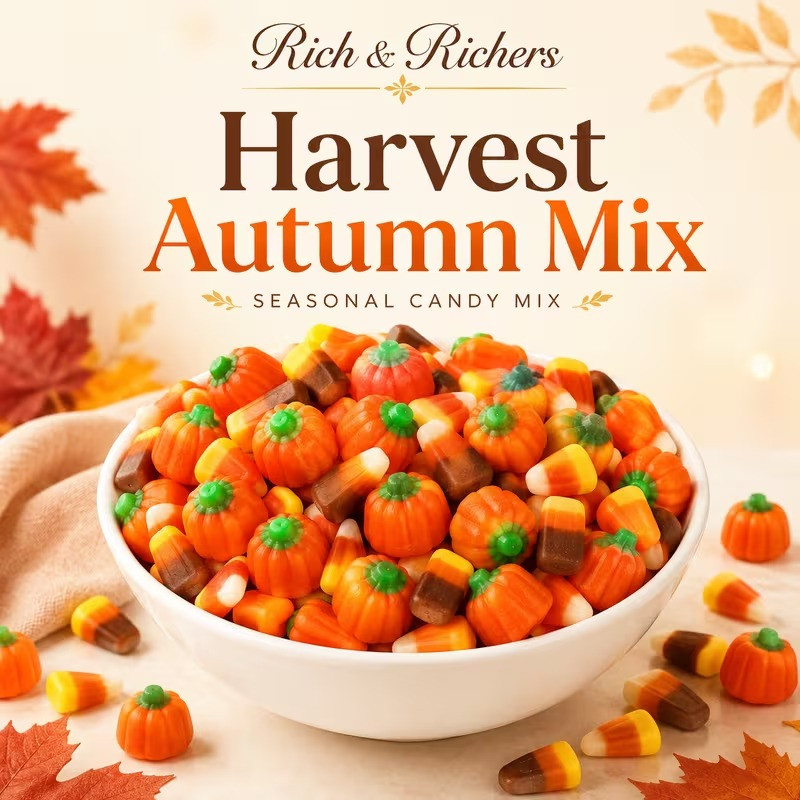 1.5LB Bulk Harvest Autumn Mix Mellow-Creme Candy - Harvest Corn & Pumpkins Mix