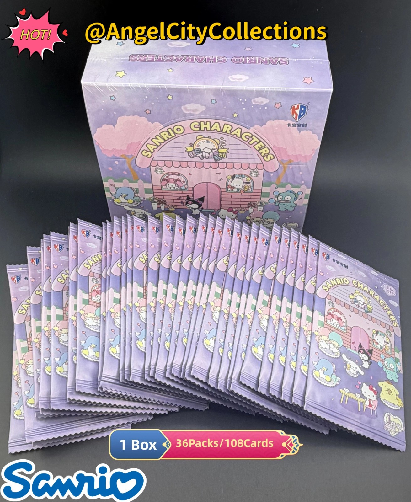 KB Official Sanrio CCG TCG Booster Box 36 Packs Hello Kitty Kuromi Cinnammaro KB Official Sanrio CCG TCG Booster Box 36 Packs Hello Kitty Kuromi Cinnammaro