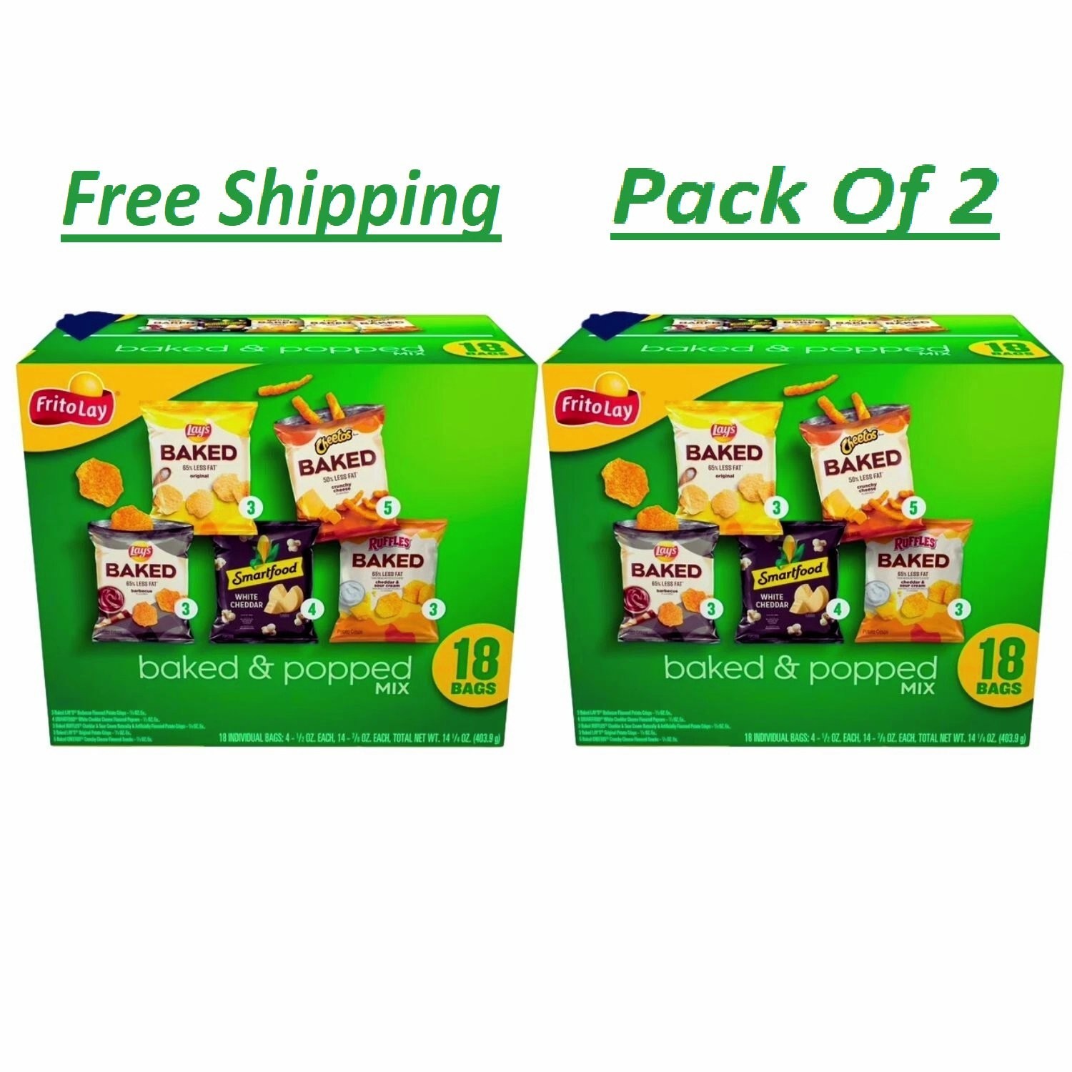 Frito-Lay Baked and Popped Mix Variety Pack Snack Chips, 36 Count Multipack Frito-Lay Baked and Popped Mix Variety Pack Snack Chips, 36 Count Multipack