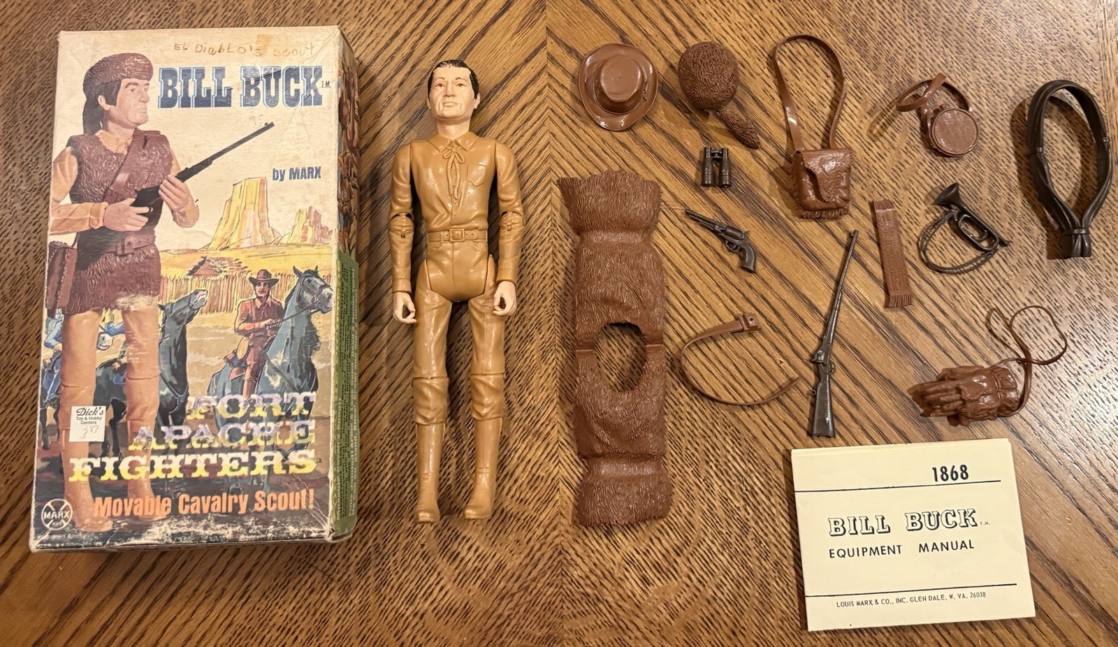 Rare Minty Vintage Marx Johnny West Fort Apache Fighters Cavalry Scout Bill Buck