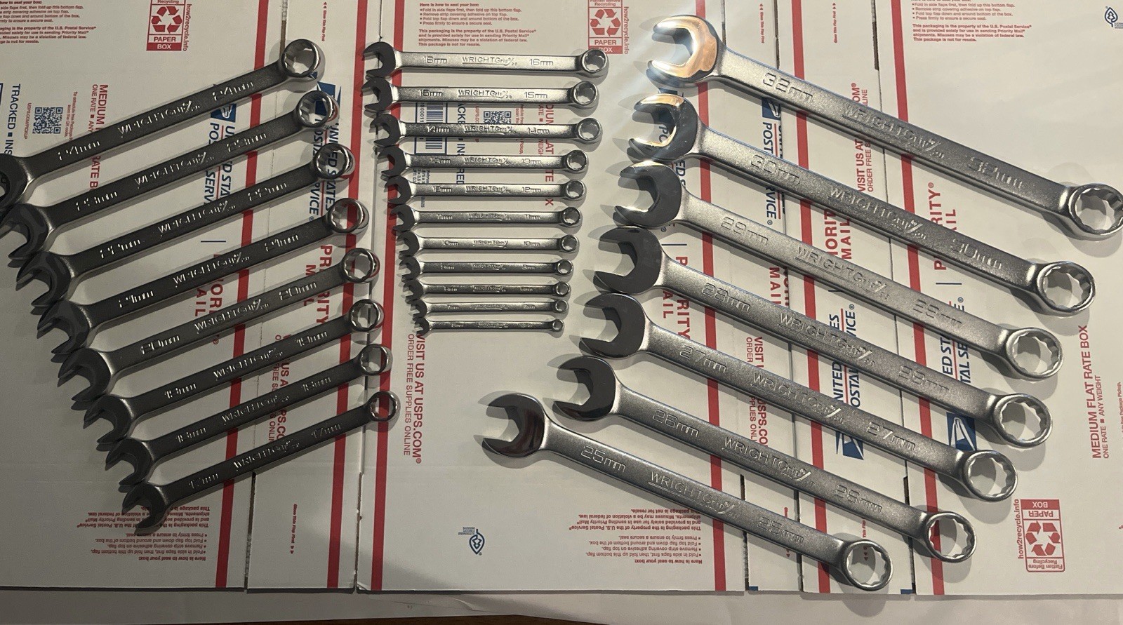 Wright Tool D979 Satin Finish 12-Point Combination Wrench Set 24-Piece Metric