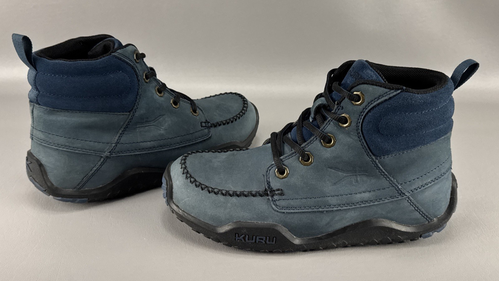 KURU Quest Women Blue Leather Ankle Trail Hiking Boots Sz 8 Outdoor Granola Girl