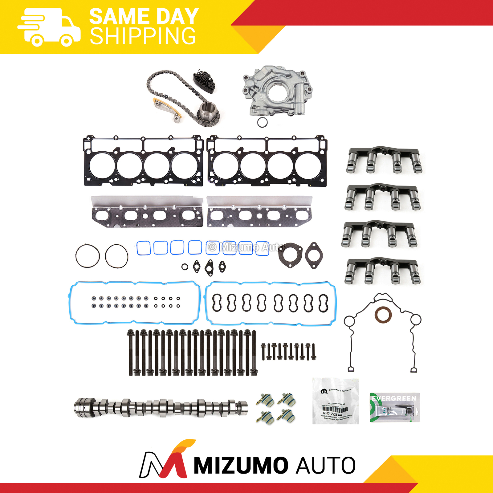 Complete NON MDS Lifters Camshaft  Kit for 09-16 Chrylser Dodge Ram 1500 5.7L