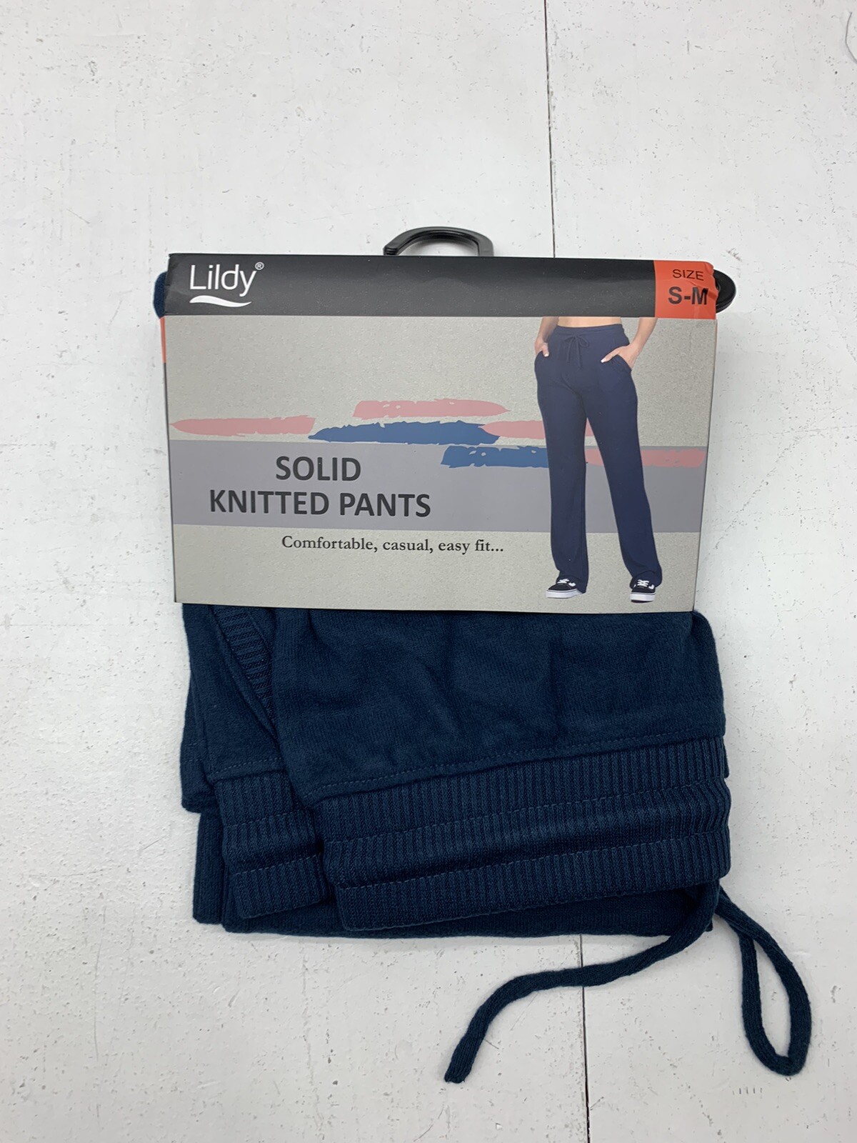 NEW Lildy Solid Knitted Blue Pants Size S-M Stretch