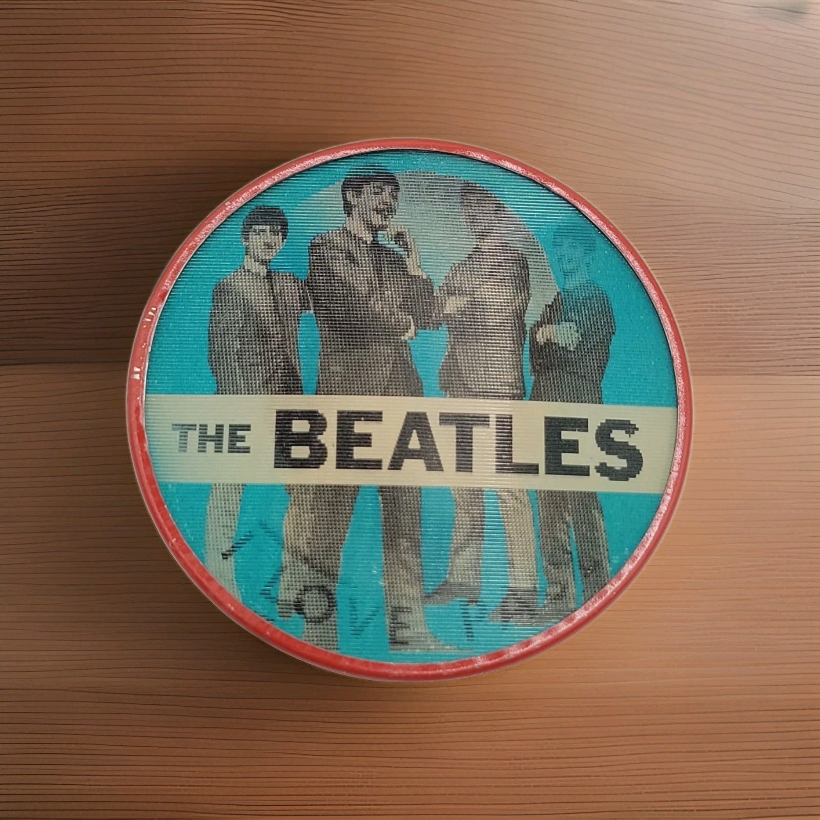 VINTAGE Blue Beatles Flicker I Love Paul LENTICULAR 2.5\
