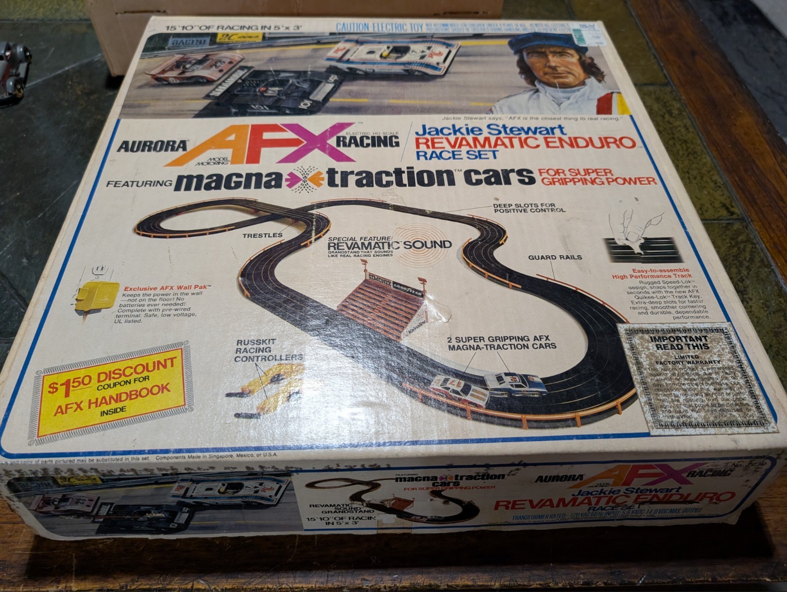 1975  Aurora AFX Revamatic Enduro HO Slot Car Set