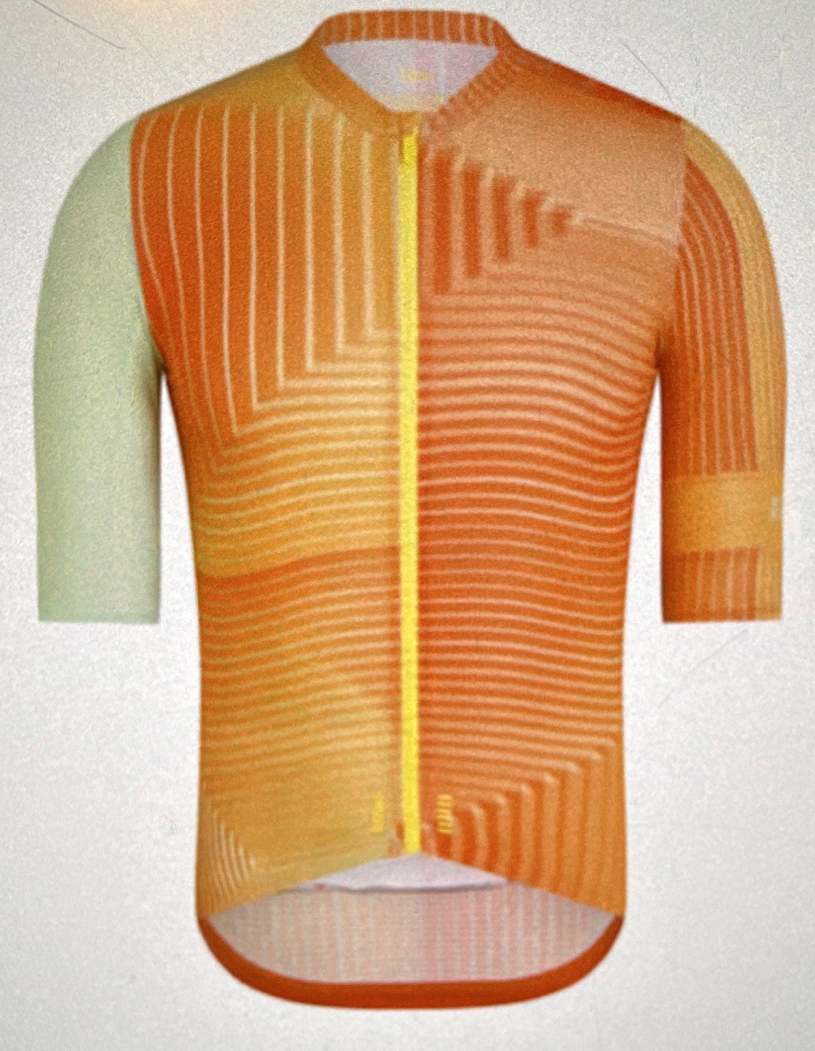 Rapha Pro Team Flyweight Cycling Jersey Full Zip Short Sleeve M Orange Green
