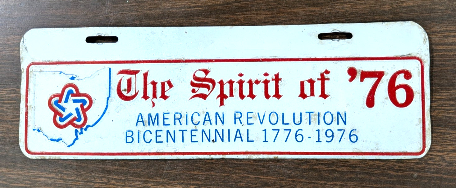 Vintage 1976 Spirit of American Revolution Bicentennial Aluminum Booster Plate