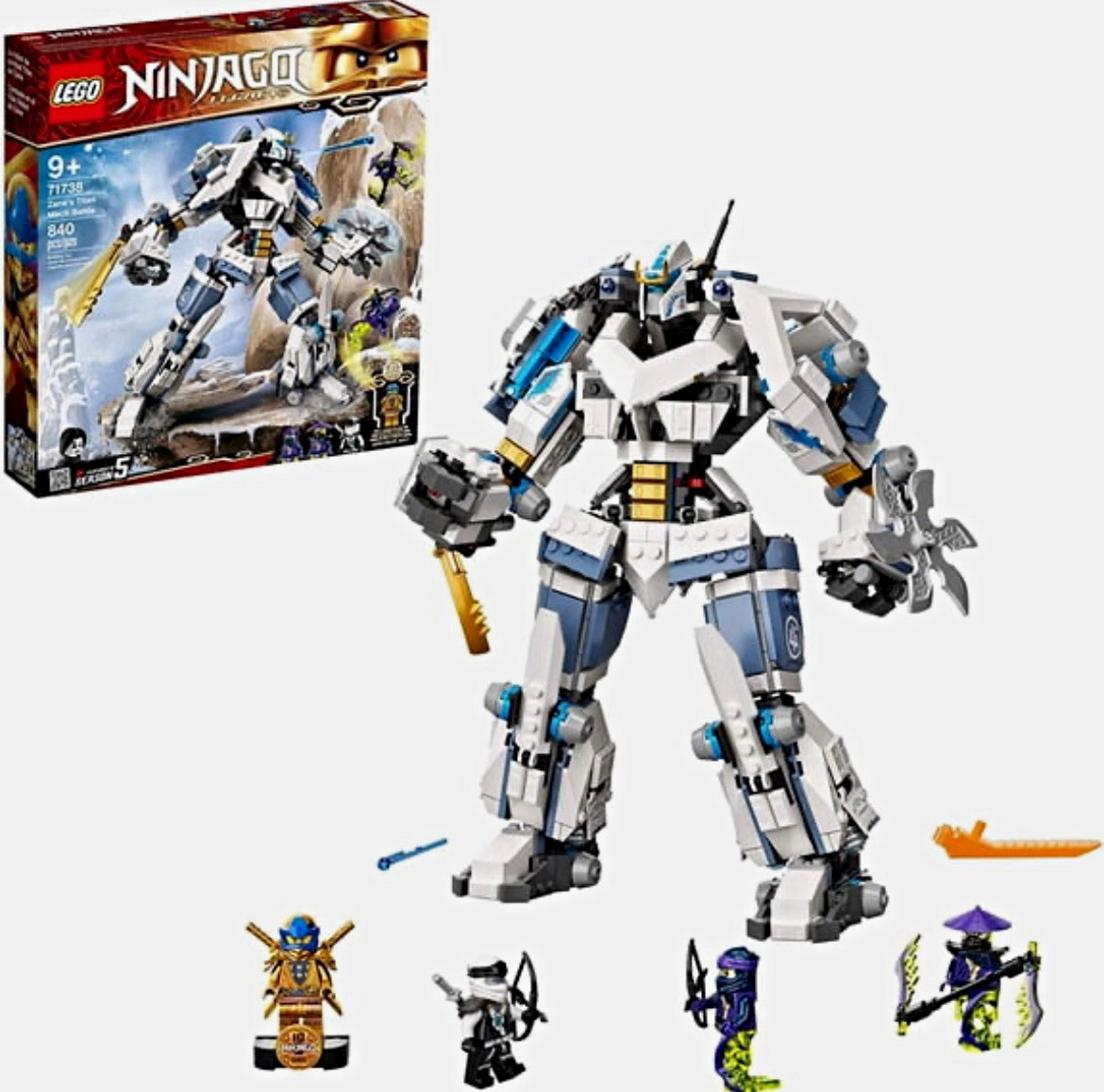 LEGO NINJAGO 71738 Zane’s Titan Mech Battle 840pc Complete Set w/ Separator LEGO NINJAGO 71738 Zane’s Titan Mech Battle 840pc Complete Set w/ Separator