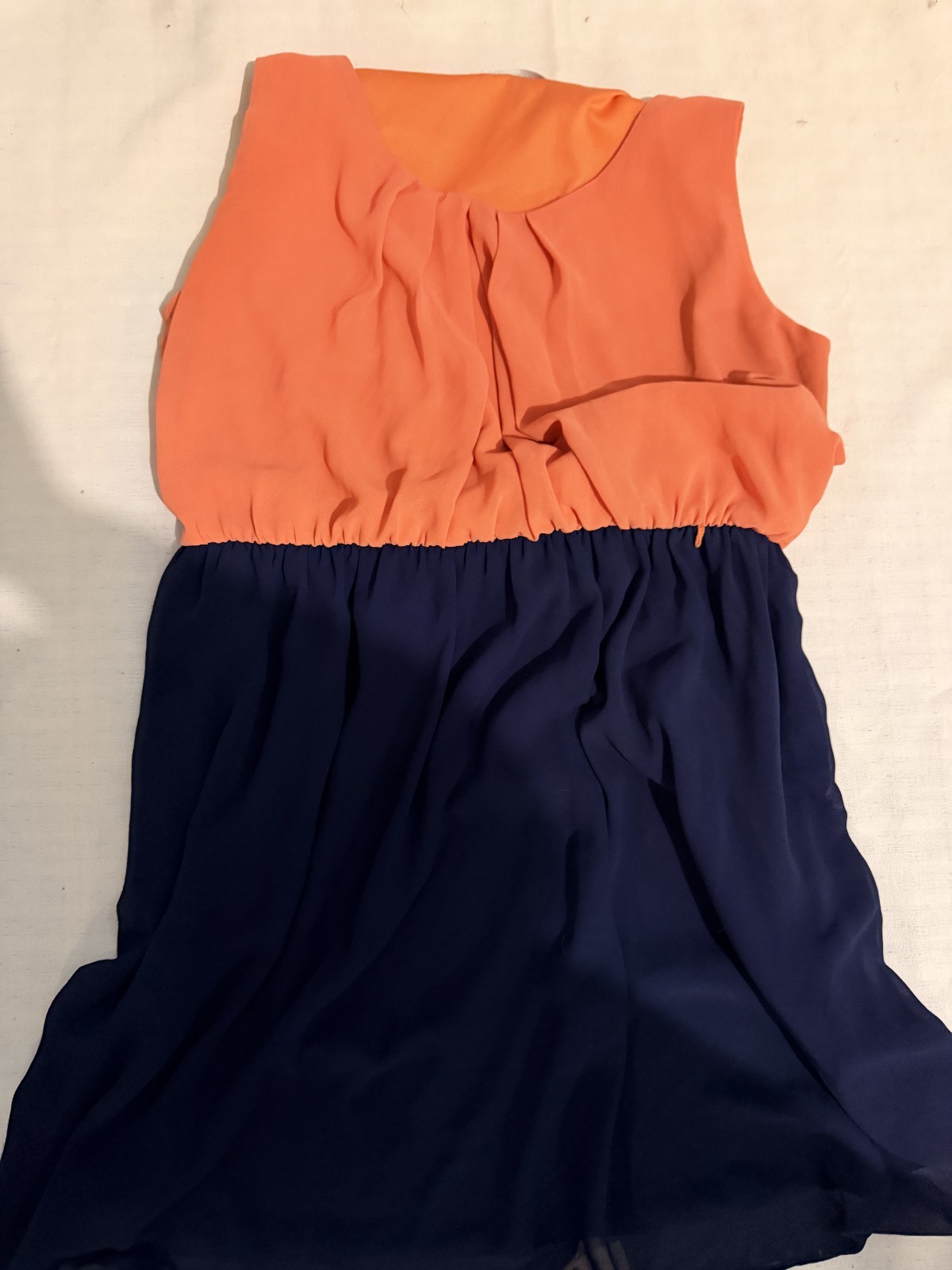 Maurices Women\'s Multi Dress Peach top and navy skirt XL