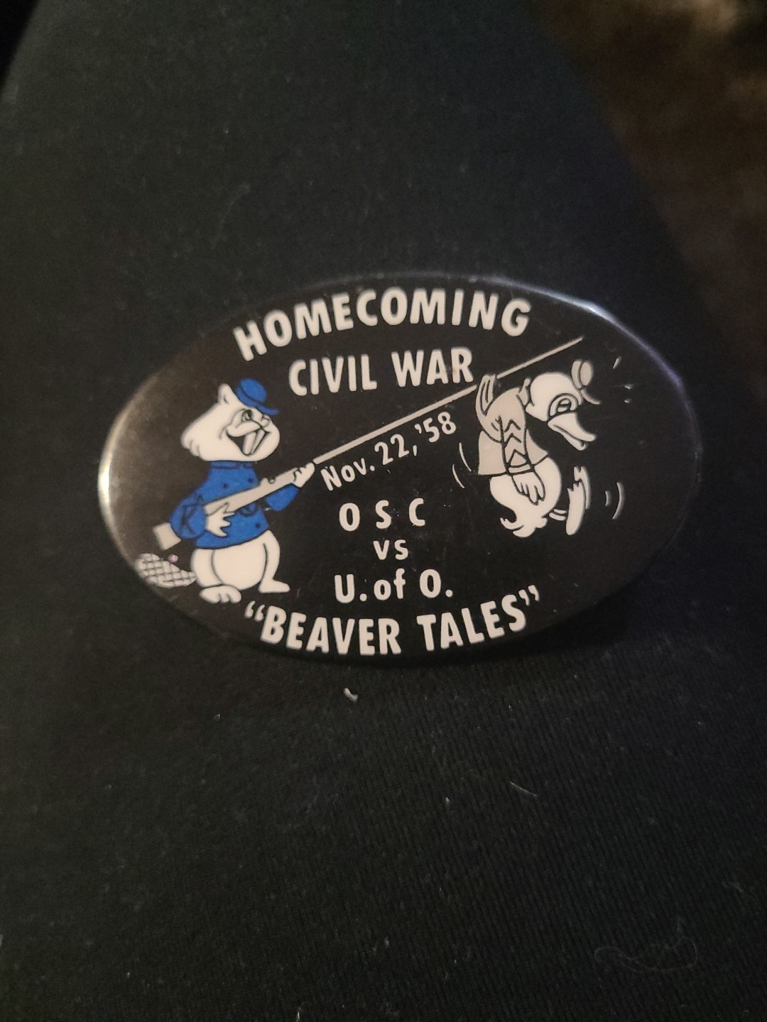 1958 Vintage Civil War Beaver Tales Homecoming Sports Pin 1958 Vintage Civil War Beaver Tales Homecoming Sports Pin
