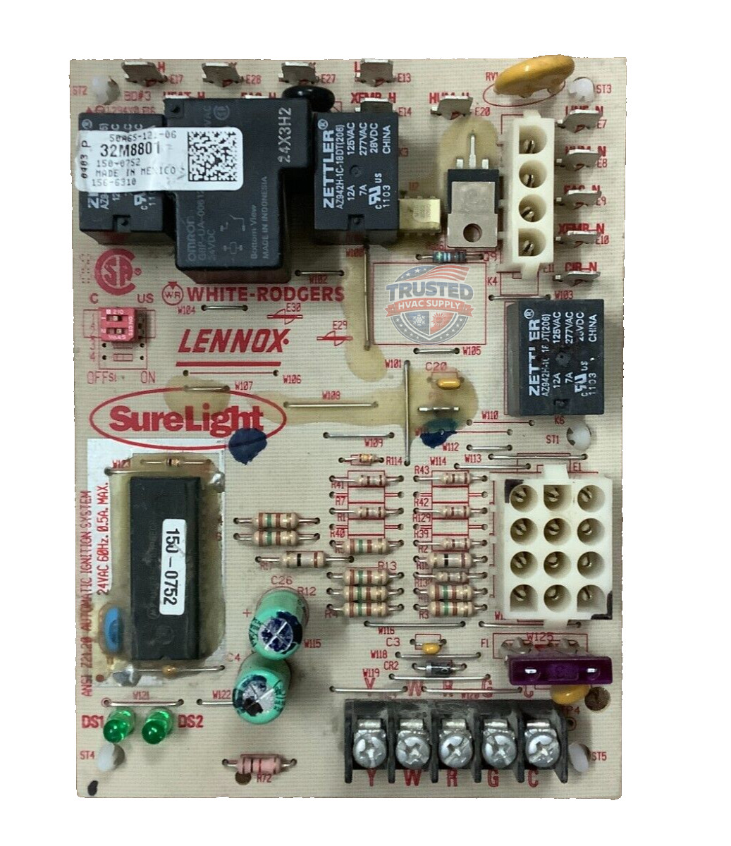 32M8801 GUARANTEED w/ NEW MOUNTING PEGS Furnace Control Circuit Board 50a65-121