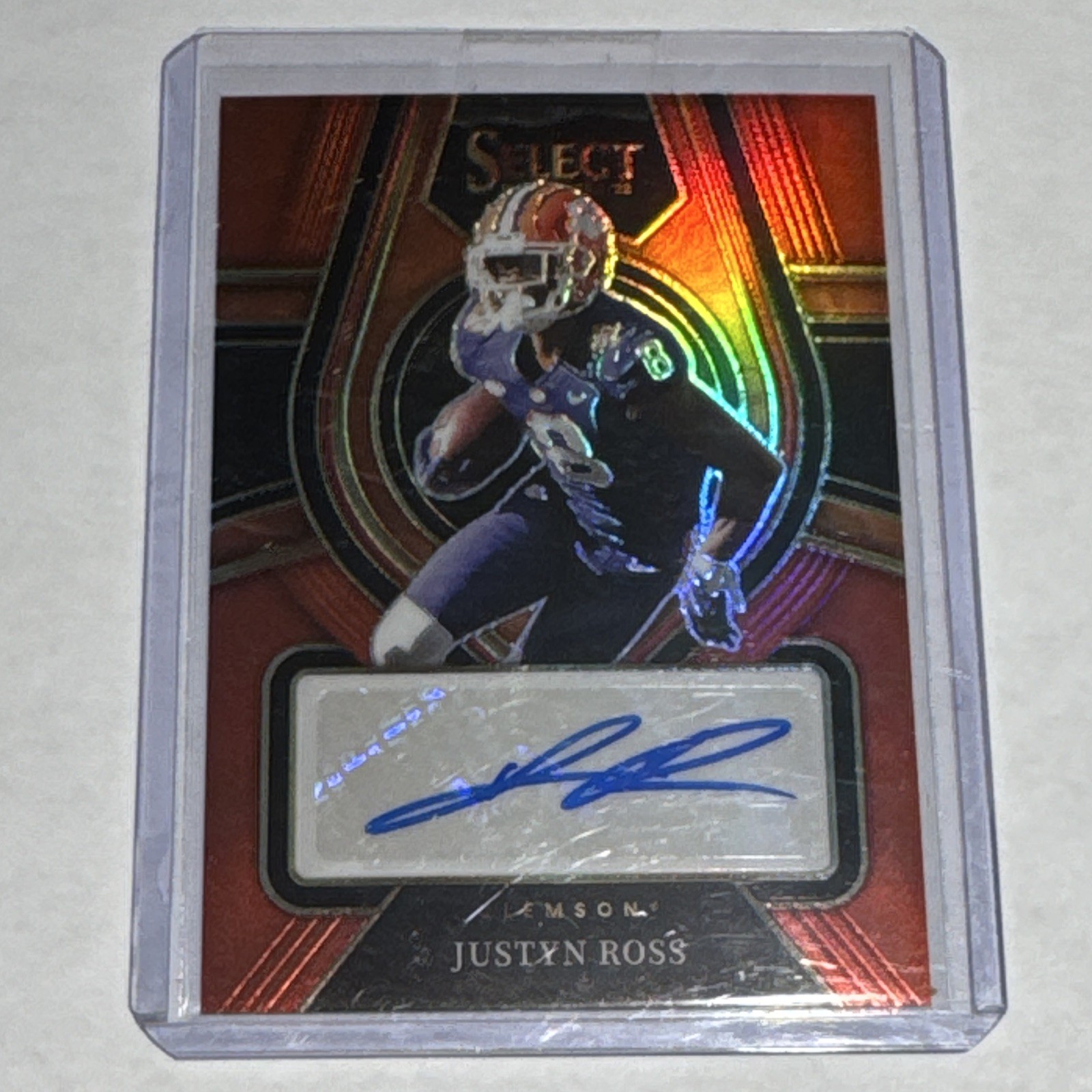Panini 2022 Select Draft Picks Justyn Ross Rookie Signatures Auto Clemson RS-JRO Panini 2022 Select Draft Picks Justyn Ross Rookie Signatures Auto Clemson RS-JRO