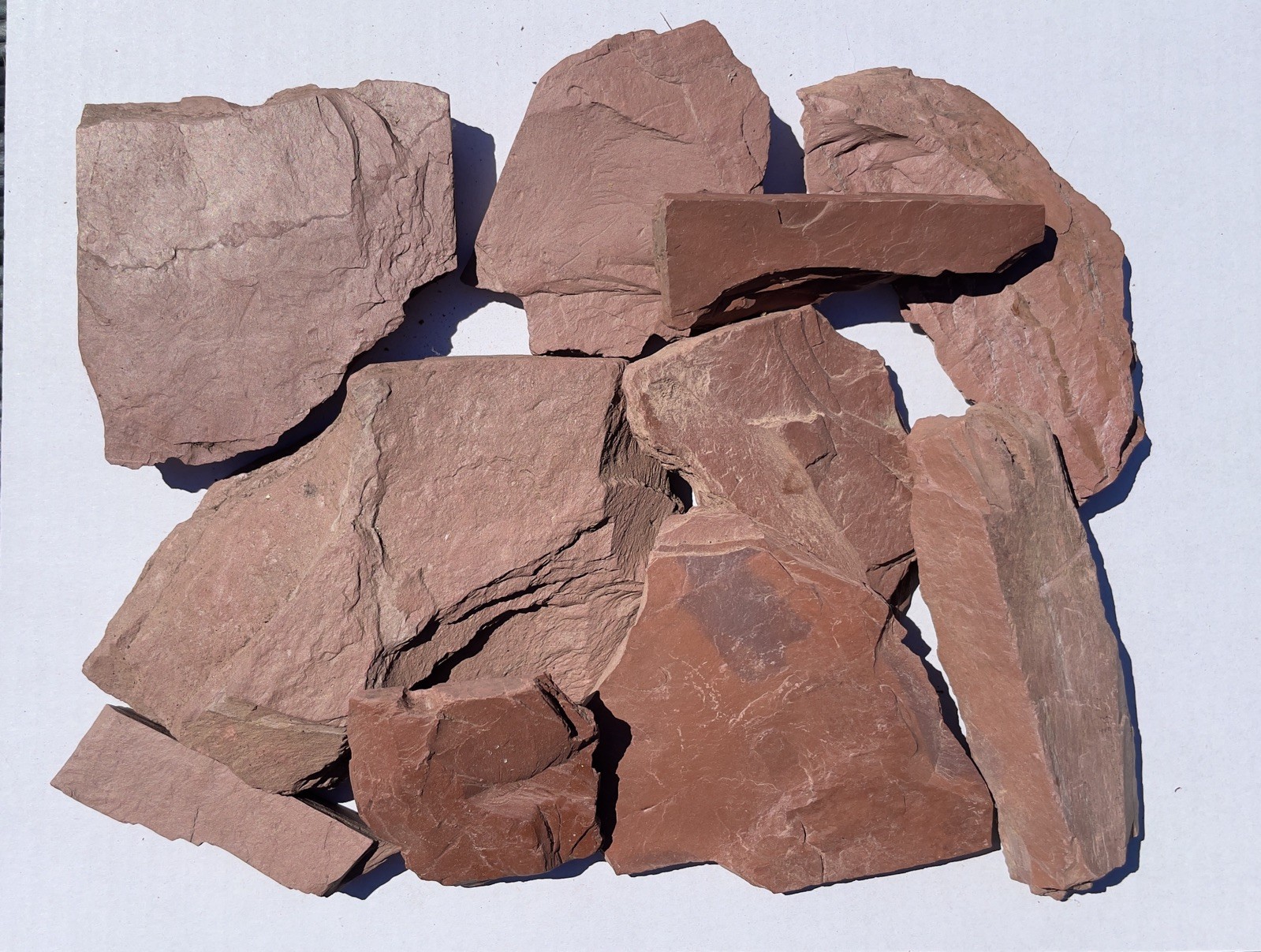 3.5 Pounds- Red Natural Slate Stone for Decorative Craft Aquarium 1-5 inch 
