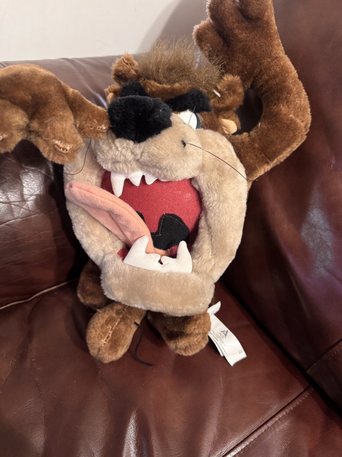 Vintage 1998 Looney Tunes Taz Tasmanian Devil Plush Animal Play By Play Working